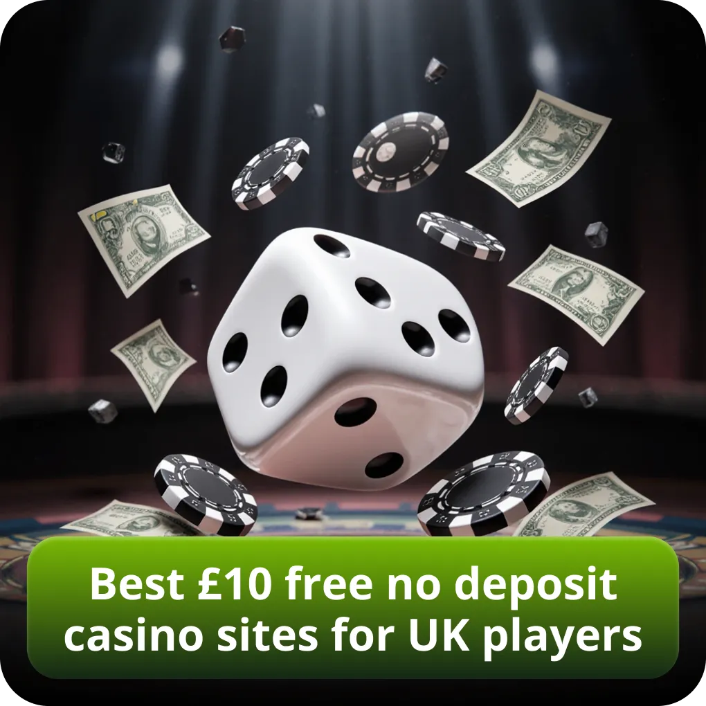 Best £10 free no deposit casino sites for UK players
