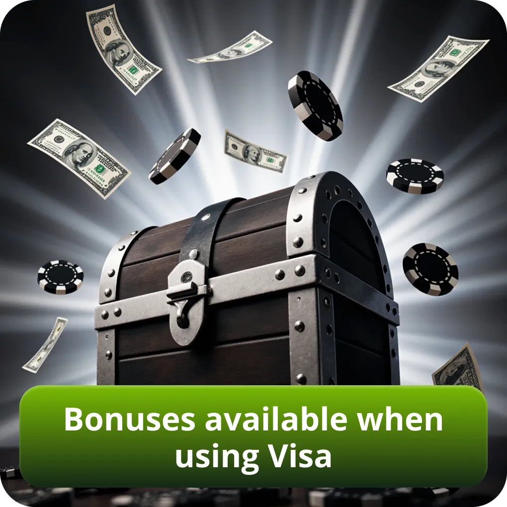 Bonuses available when using Visa